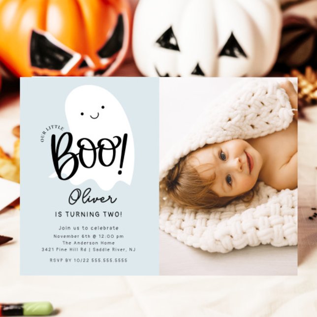 inbjudan till Little Boo Photo Birthday (Skapare uppladdad)