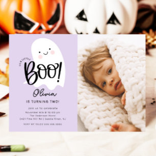 inbjudan till Little Boo Photo Birthday