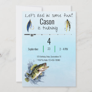 Inbjudan till Little Boys Editable Fishing Party