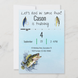 Inbjudan till Little Boys Editable Fishing Party