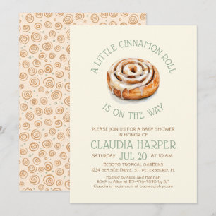 Inbjudan till Little Cinnamon Roll Baby Shower