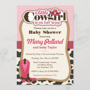 Inbjudan till Little Cowgirl Modern Girl Baby Show