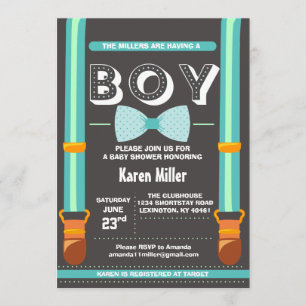 inbjudan till Little Man Baby Shower
