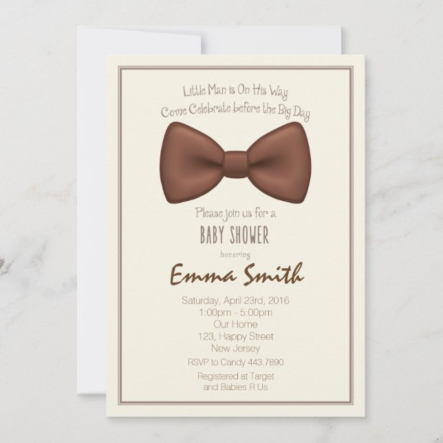 inbjudan till Little Man Baby Shower (Framsida)