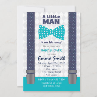 inbjudan till Little Man Baby Shower