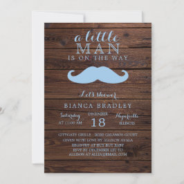 inbjudan till Little Man Baby Shower | Wood Mustac