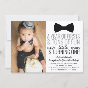 inbjudan till Little Man First Birthday