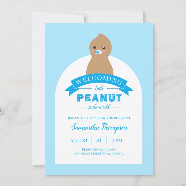 Inbjudan till Little Peanut Baby Shower (Framsida)