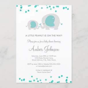 Inbjudan till Little Peanut Blue Baby Shower
