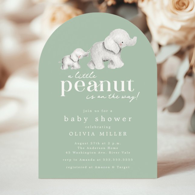 Inbjudan till Little Peanut Elephant Baby Shower (Skapare uppladdad)