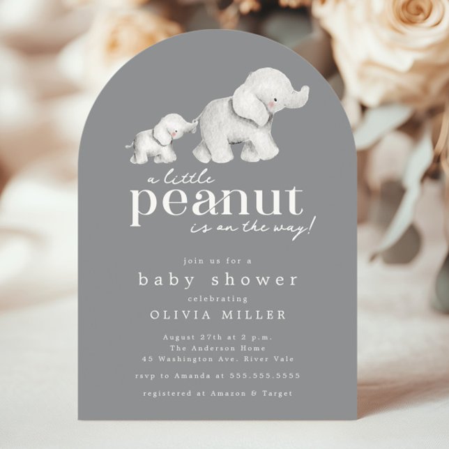 Inbjudan till Little Peanut Elephant Baby Shower (Skapare uppladdad)