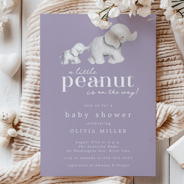 Inbjudan till Little Peanut Elephant Baby Shower (Skapare uppladdad)