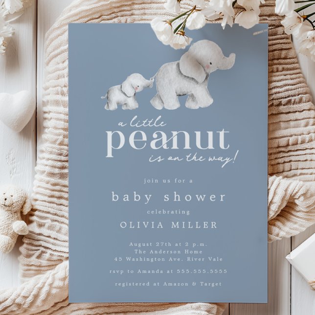 Inbjudan till Little Peanut Elephant Baby Shower (Skapare uppladdad)