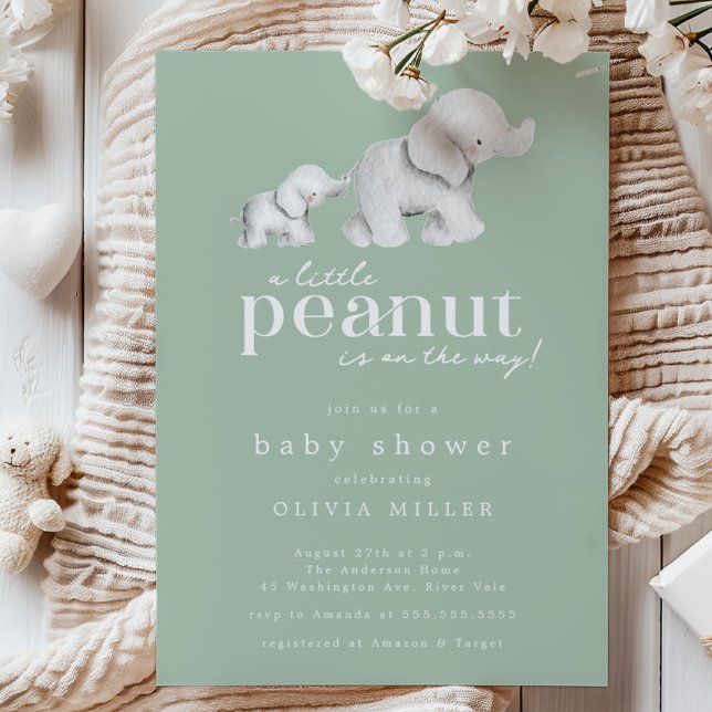 Inbjudan till Little Peanut Elephant Baby Shower (Skapare uppladdad)