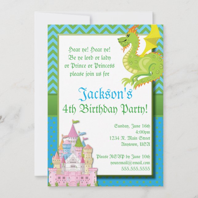 inbjudan till Little Prince Fairy Tale Party (Framsida)