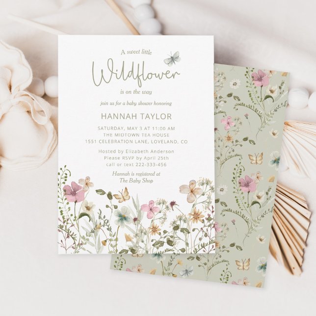 Inbjudan till Little WildblomGirl Sage Baby Shower (Skapare uppladdad)