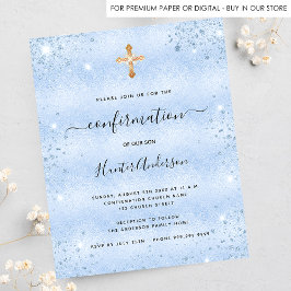 Inbjudan till ljusblå pojke för budgetbekräftelse