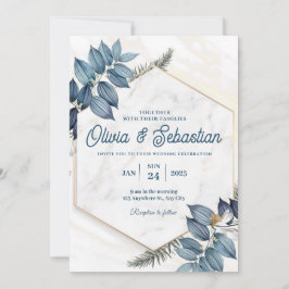 Inbjudan till ljusgrå Orange Aesthetic Wedding