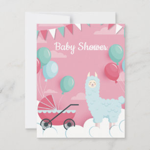 Inbjudan till Llama Baby Shower