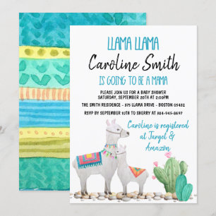 Inbjudan till Llama Baby Shower Gender Neutral Inb