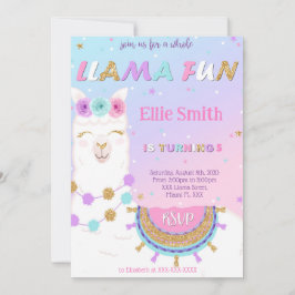 Inbjudan till Llama Birthday