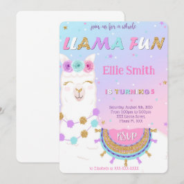 Inbjudan till Llama Birthday