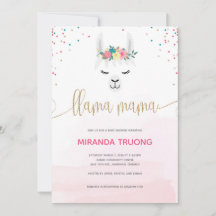 Inbjudan till Llama Mamma Baby Shower