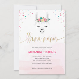Inbjudan till Llama Mamma Baby Shower