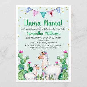 Inbjudan till Llama Mamma Baby Shower