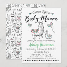 Inbjudan till Llama Mamma Baby Shower