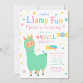 Inbjudan till Llamacorn Magic Llama Birthday