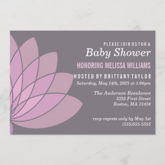 Inbjudan till Lotus Flower Baby Shower