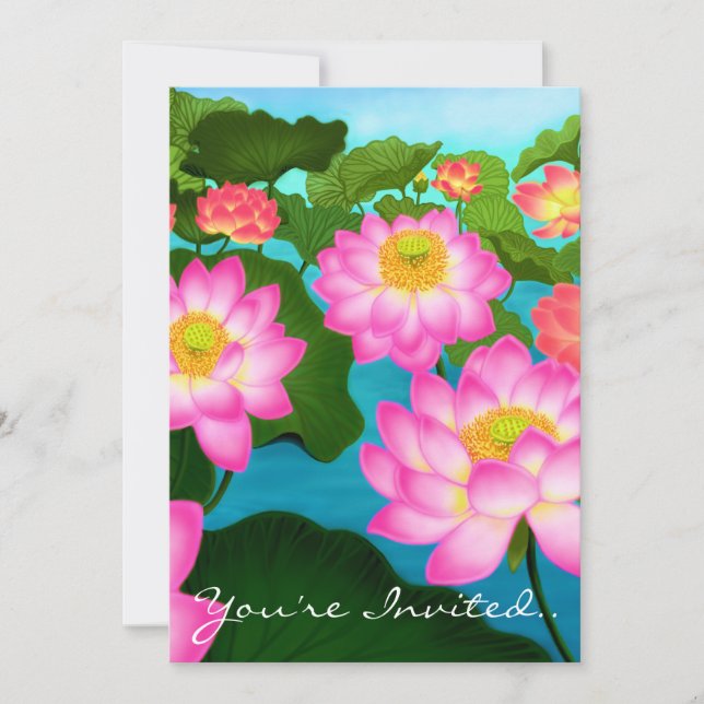 Inbjudan till Lotus Flowers Party (Framsida)