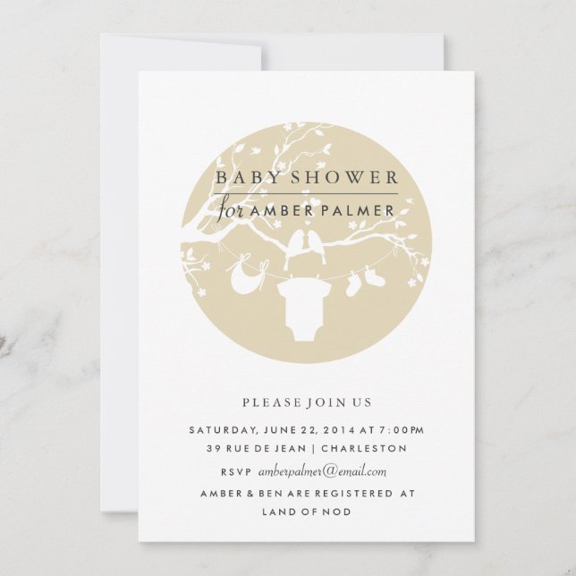 Inbjudan till love birds Baby Shower (Framsida)
