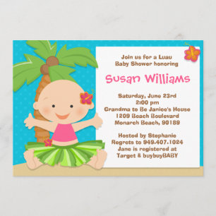 Inbjudan till Luau Baby Shower