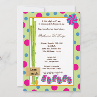 Inbjudan till Luau Baby Shower 5 x 7