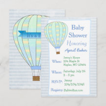 Inbjudan till luftballong Boy Shower