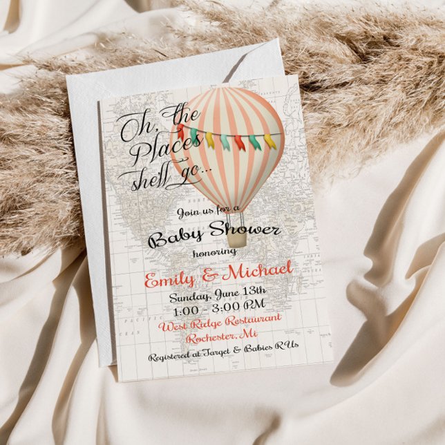 Inbjudan till Luftballongen Baby Shower Girl (Skapare uppladdad)