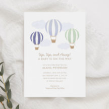 Inbjudan till luftballonger Boy Travel Baby Shower