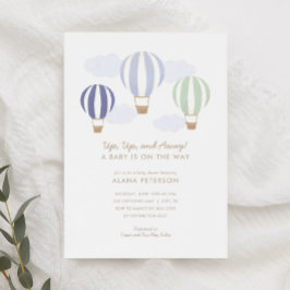 Inbjudan till luftballonger Boy Travel Baby Shower