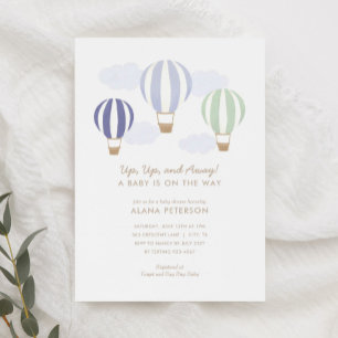 Inbjudan till luftballonger Boy Travel Baby Shower