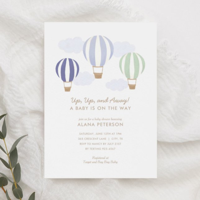 Inbjudan till luftballonger Boy Travel Baby Shower (Skapare uppladdad)