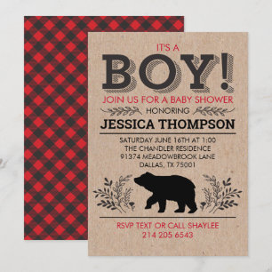 Inbjudan till Lumberjack Baby Shower