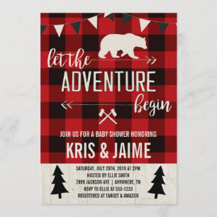 Inbjudan till Lumberjack Buffalo Plaid Baby Shower