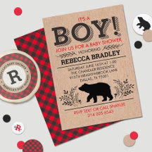 Inbjudan till Lumberjack Kraft Baby Shower
