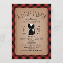 Inbjudan till Lumberjack Play Skunk Baby Shower