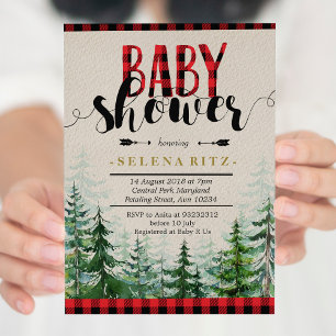 Inbjudan till Lumberjack Red Play Boy Shower