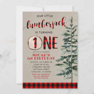 Inbjudan till Lumberjack Red Play Första födelseda