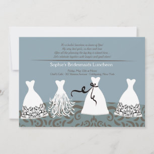 Inbjudan till Lunch Blue Background i Bridesmaid