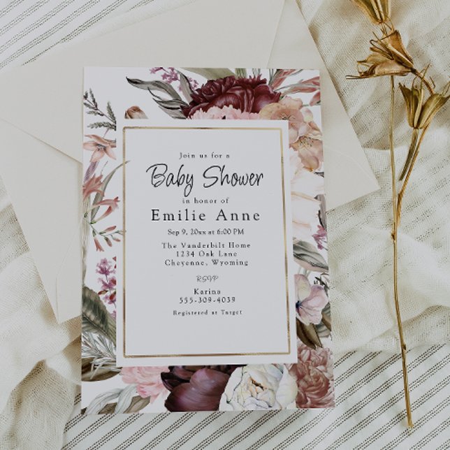 Inbjudan till Lush Boho Ro, Dalias och Wildblommor (Skapare uppladdad)